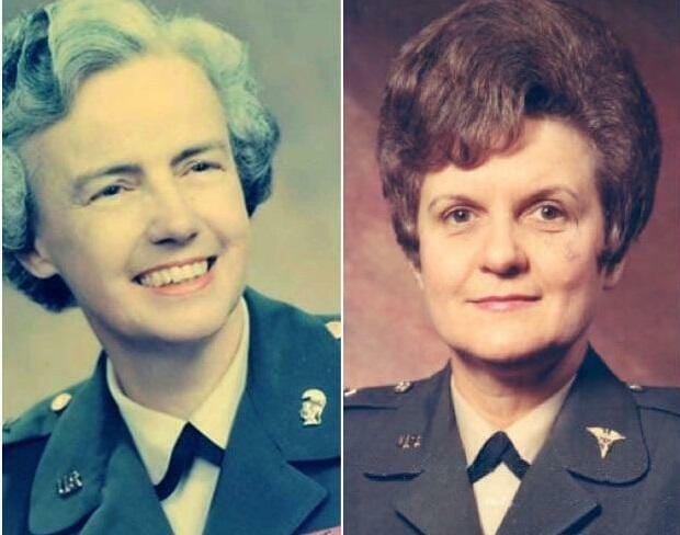 First female US generals Elizabeth Hoisington &Anna Mae Hays