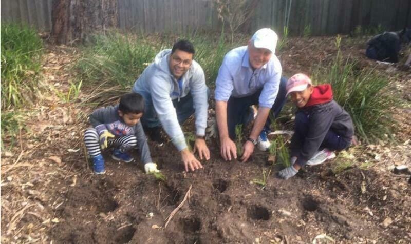 Community Members planting trees in Strathfield Council NSW