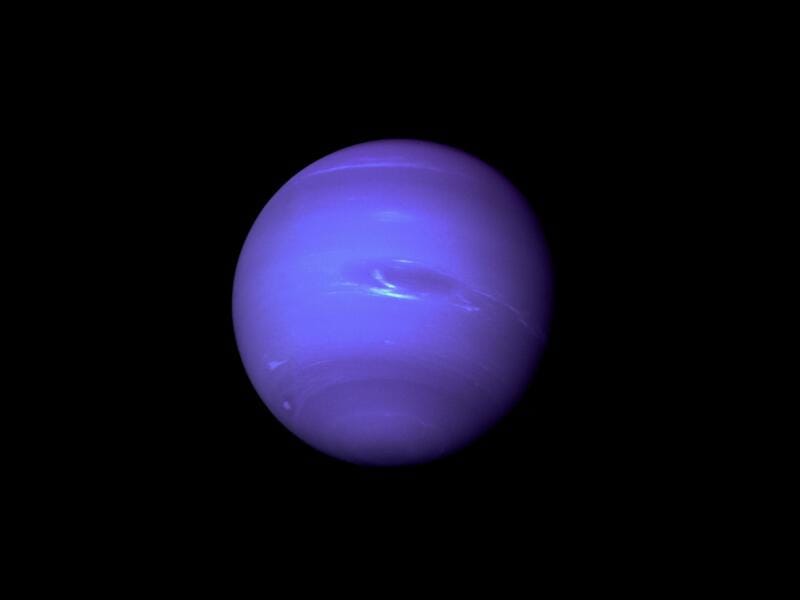 Neptune as seen from Voyager 2 from 4.4 million miles