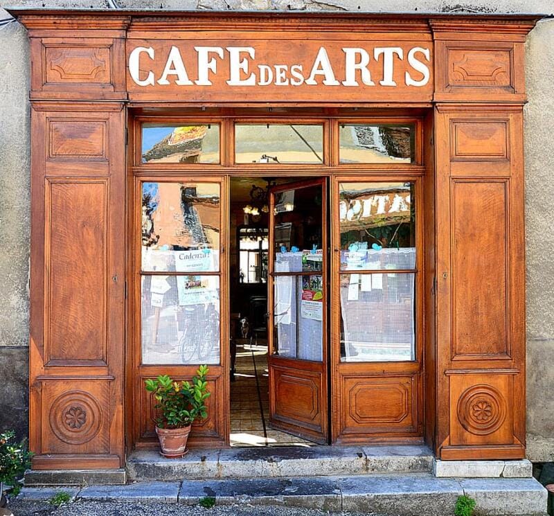 Cafe with open door