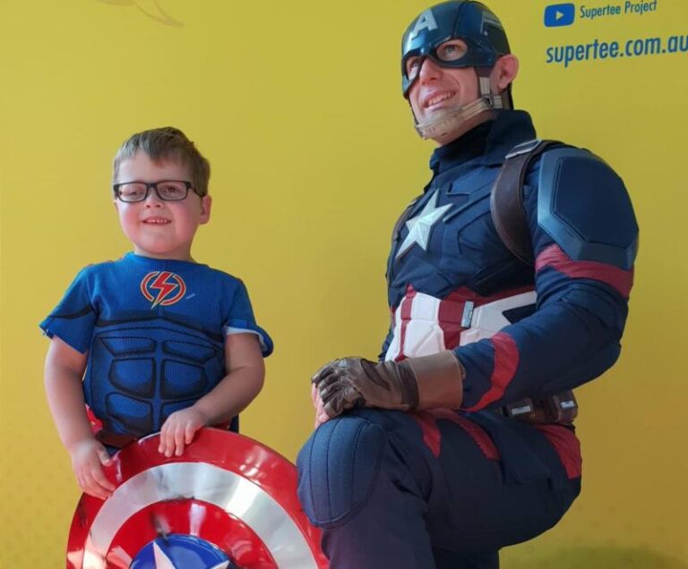 Kids in hospital trade gowns for superhero costumes