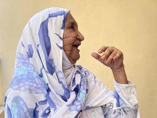 Elderly lady laughing