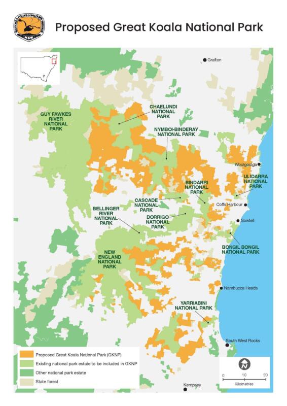 Map of proposed Koala national park